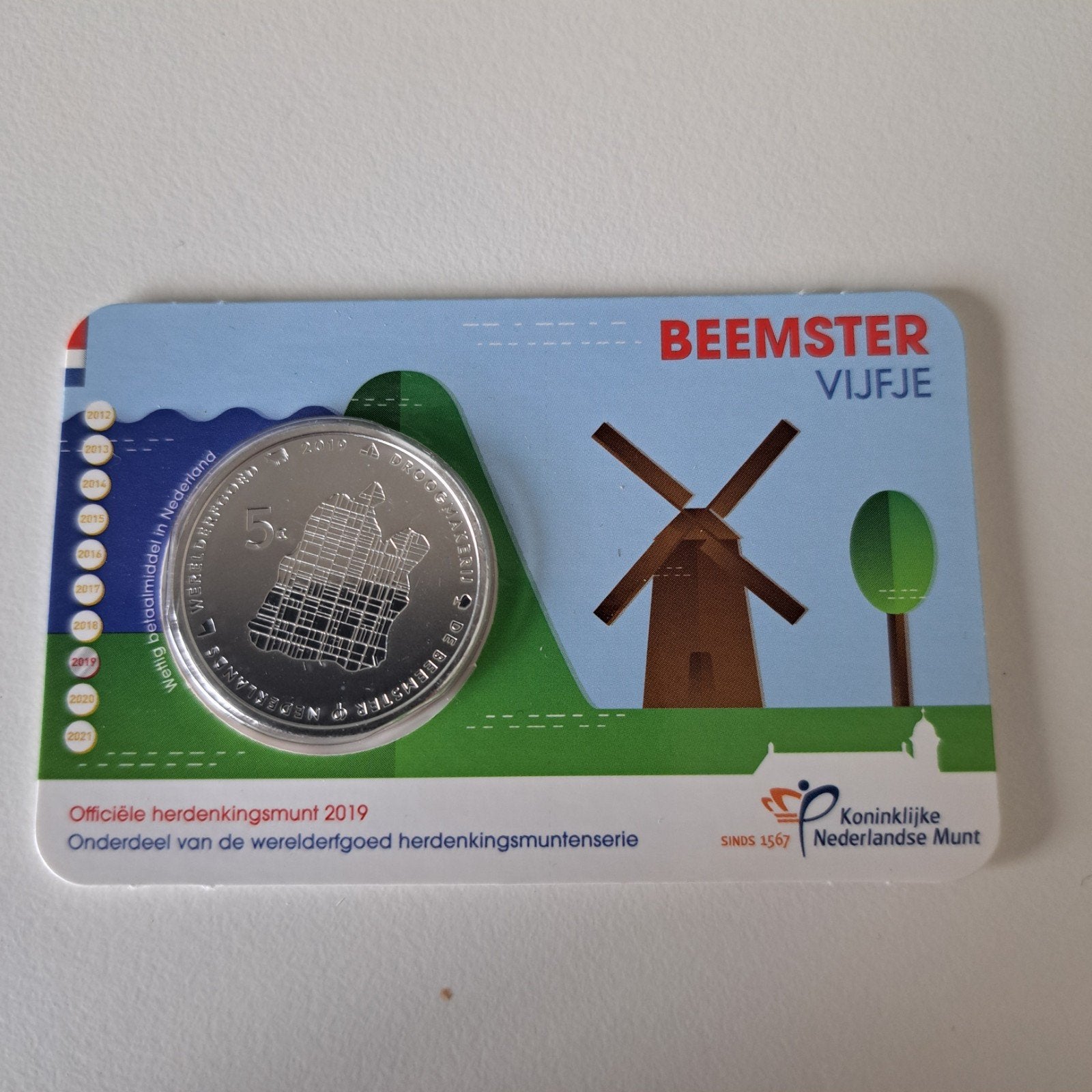 Beemster Vijfje Coincard 5 Euro - UNC Kwaliteit, Ophalen of Verzenden, Euro's, Losse munt