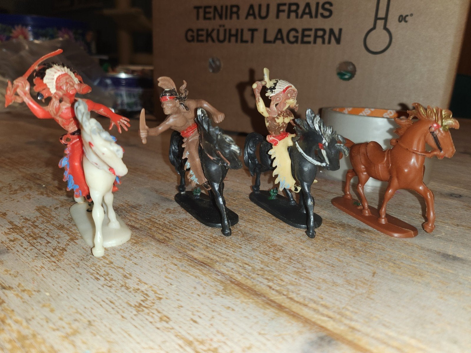 vintage Indianen te paard - ca 1960 Jean Höfer W Duitsland, Ophalen of Verzenden, Gebruikt