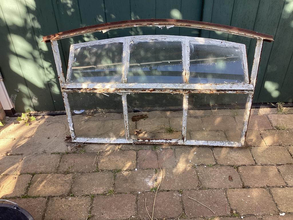 Jaren 30 stalen schuur/ stalraam, Ophalen, Gevelraam of Ruit, Gebruikt, Minder dan 80 cm
