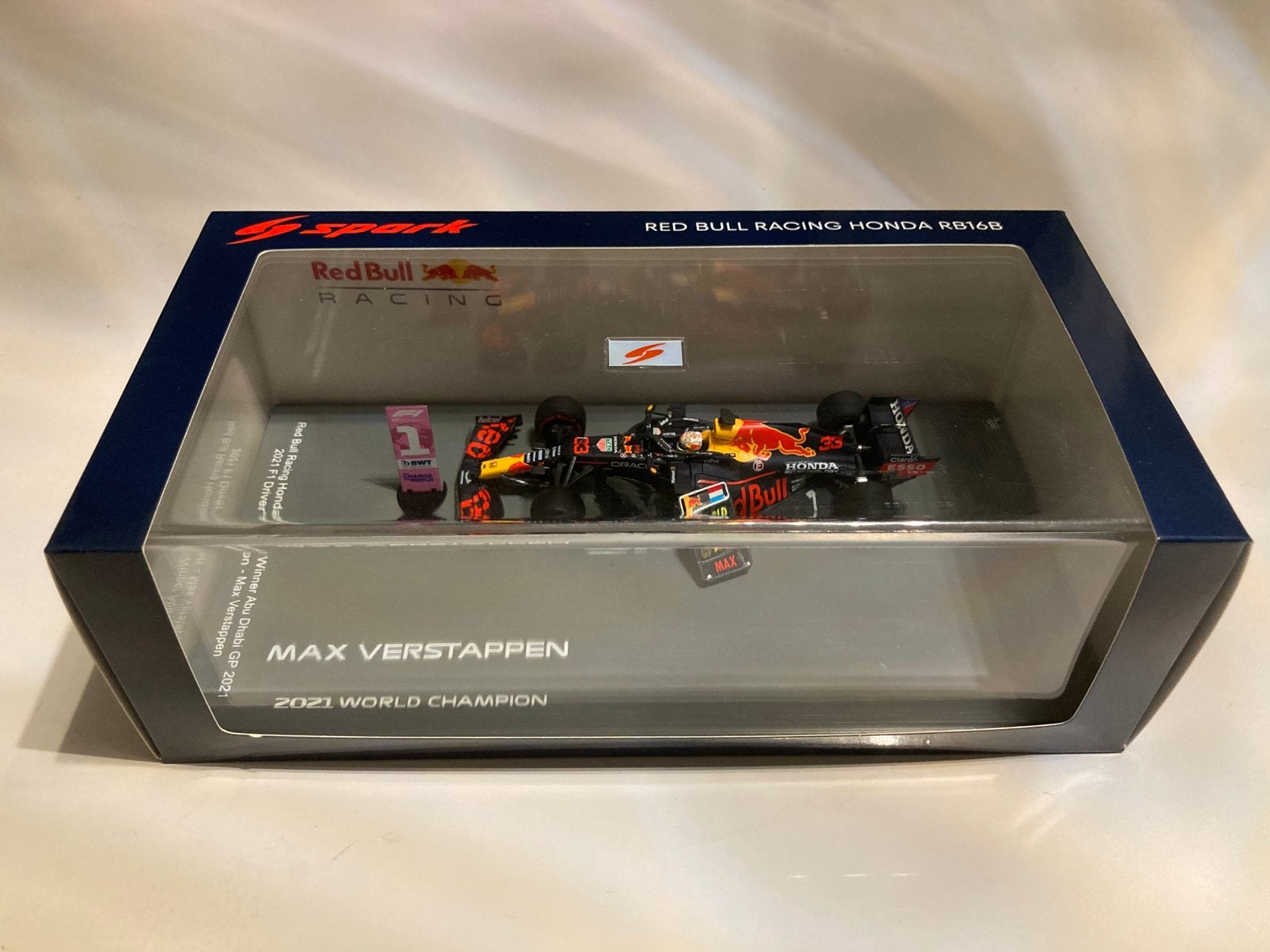 Max Verstappen rb16b world champion 2021 spark 1/43, Ophalen of Verzenden, Nieuw, Formule 1