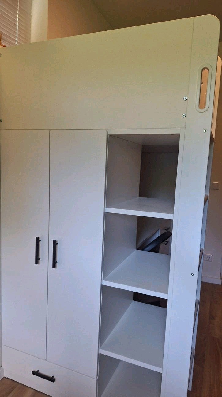 Smastad ikea hoogslaper met bureau en opbergruimte, Eenpersoons, Ophalen of Verzenden, Zo goed als nieuw, 90 cm