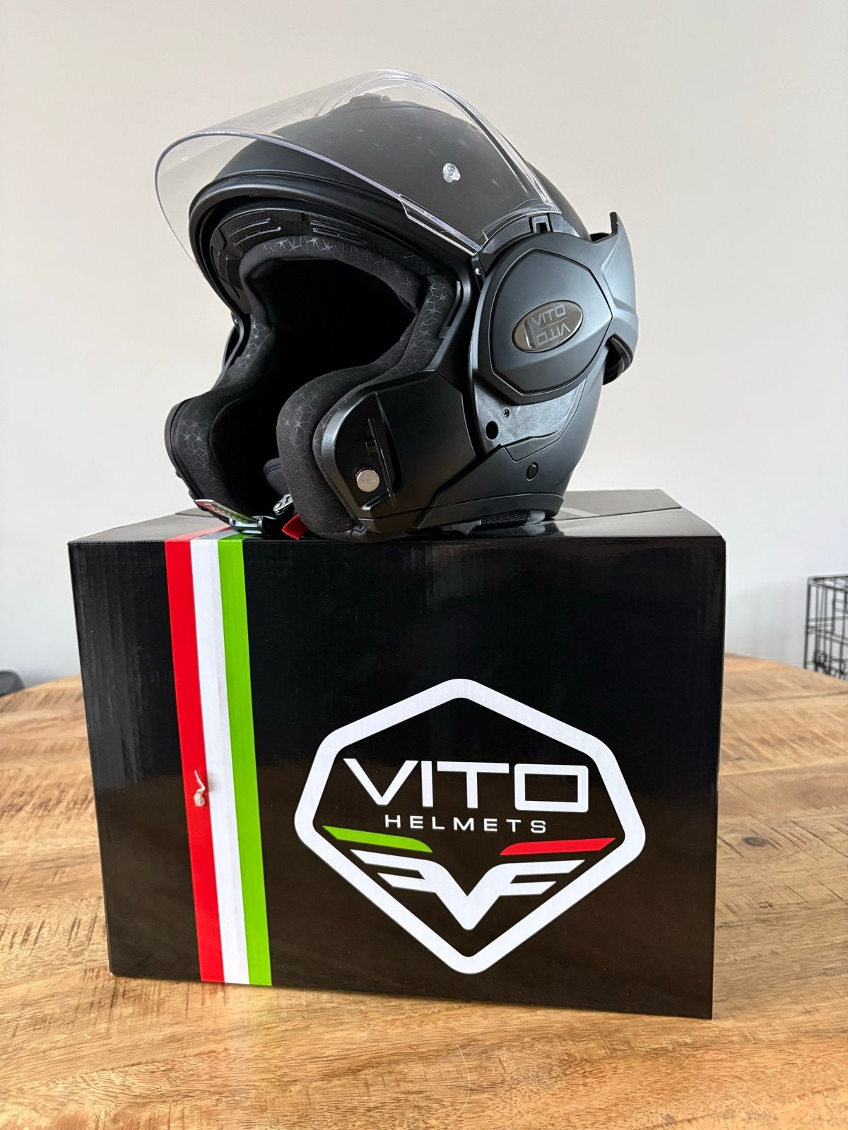 Vito Flip-Up Reverse Systeemhelm - Mat Zwart - Maat L, Overige merken, Systeemhelm, Heren, Ophalen of Verzenden