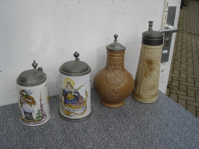 SET (2x) Bierpullen - Küppers Brauerei Köln '90, Antiek en Kunst, Antiek | Keramiek en Aardewerk, Ophalen of Verzenden