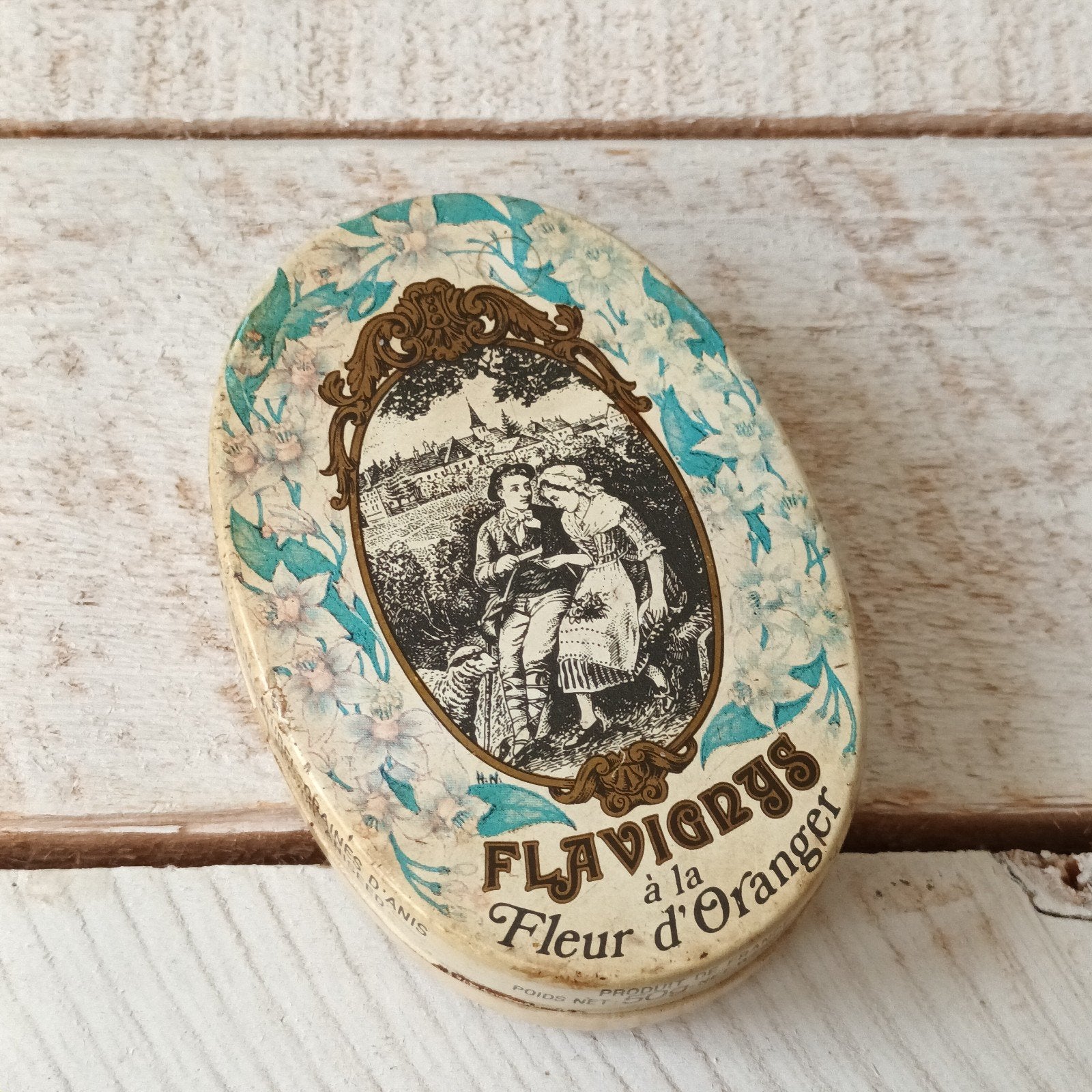 Vintage Flavigny Anijssnoepjes Blikje - Fleur d'Oranger, Ophalen of Verzenden, Gebruikt, Overige