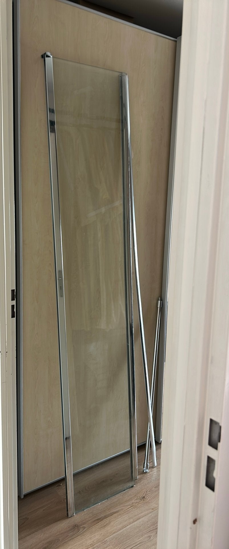 Glazen douchewand chroom, Huis en Inrichting, Ophalen, Minder dan 50 cm, 200 cm of meer, Overige typen