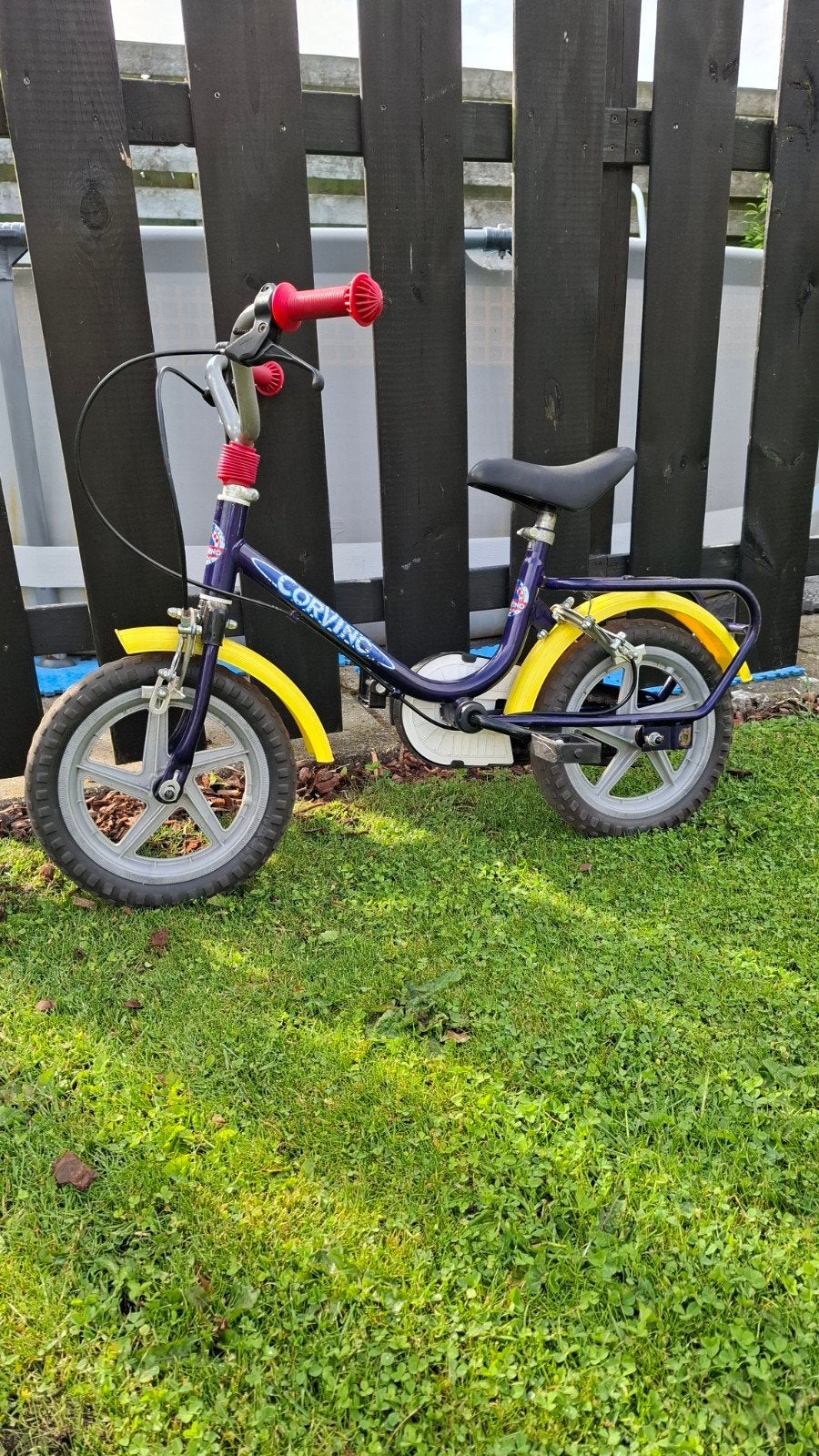 Kinderfiets Corving - Paars/Geel, 16 inch, Ophalen, Gebruikt, 16 tot 20 inch