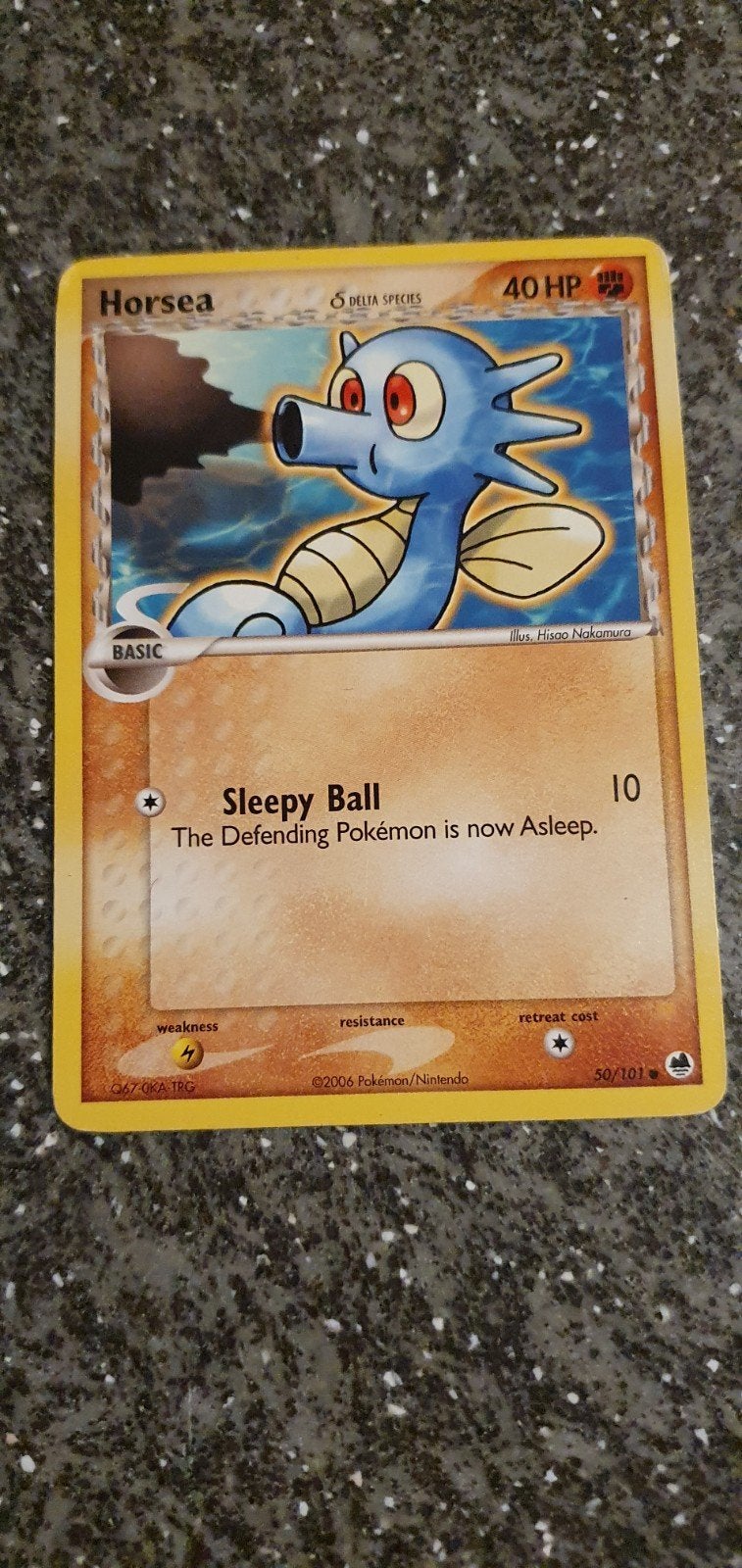 Horsea 50/101 ex Dragon Frontiers Pokémon Kaart, Ophalen of Verzenden, Gebruikt, Losse kaart