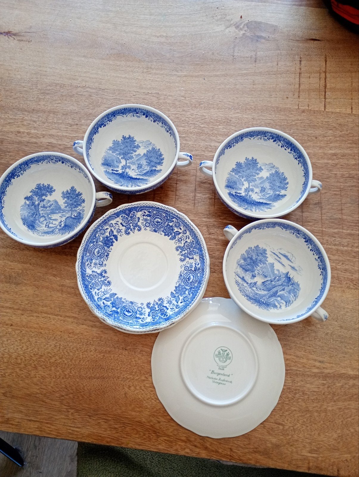 8-delig Villeroy & Boch Burgenland Blau soepservies, Antiek en Kunst, Ophalen