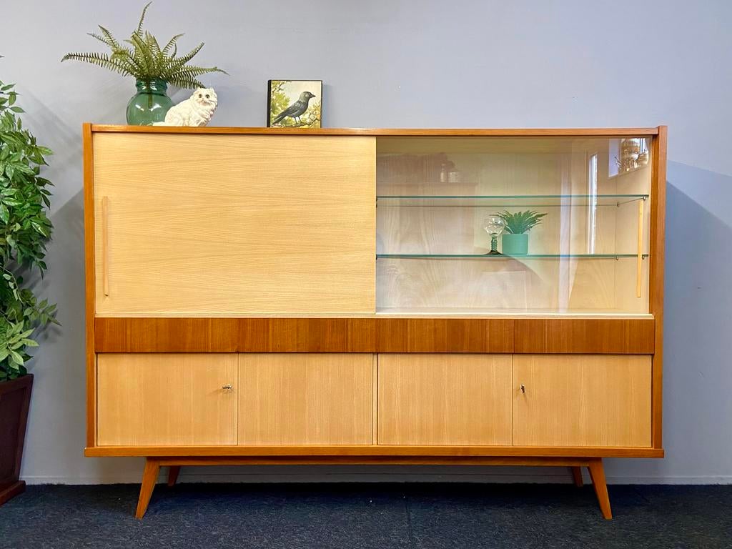 Xxl highboard vintage wandmeubel retro bergkast jaren 60/70, Antiek en Kunst, Antiek | Meubels | Kasten, Ophalen