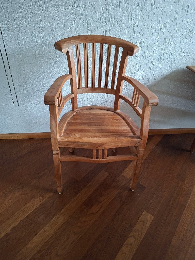 Teakhouten koloniale stoelen, Ophalen, Gebruikt, Bruin, Hout
