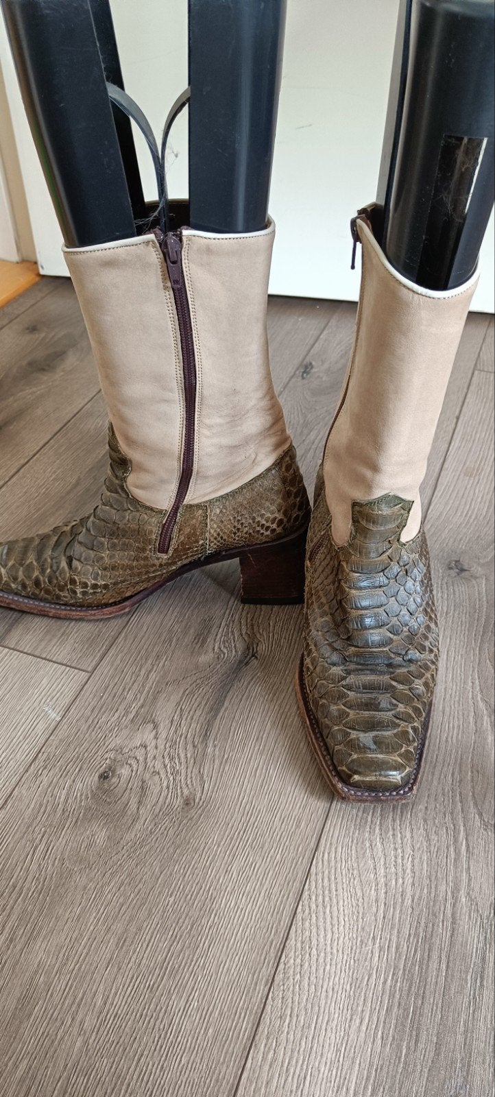 Sendra laarzen van slangenleer maat 39, Ophalen of Verzenden, Gedragen, Overige kleuren, Lage of Enkellaarzen