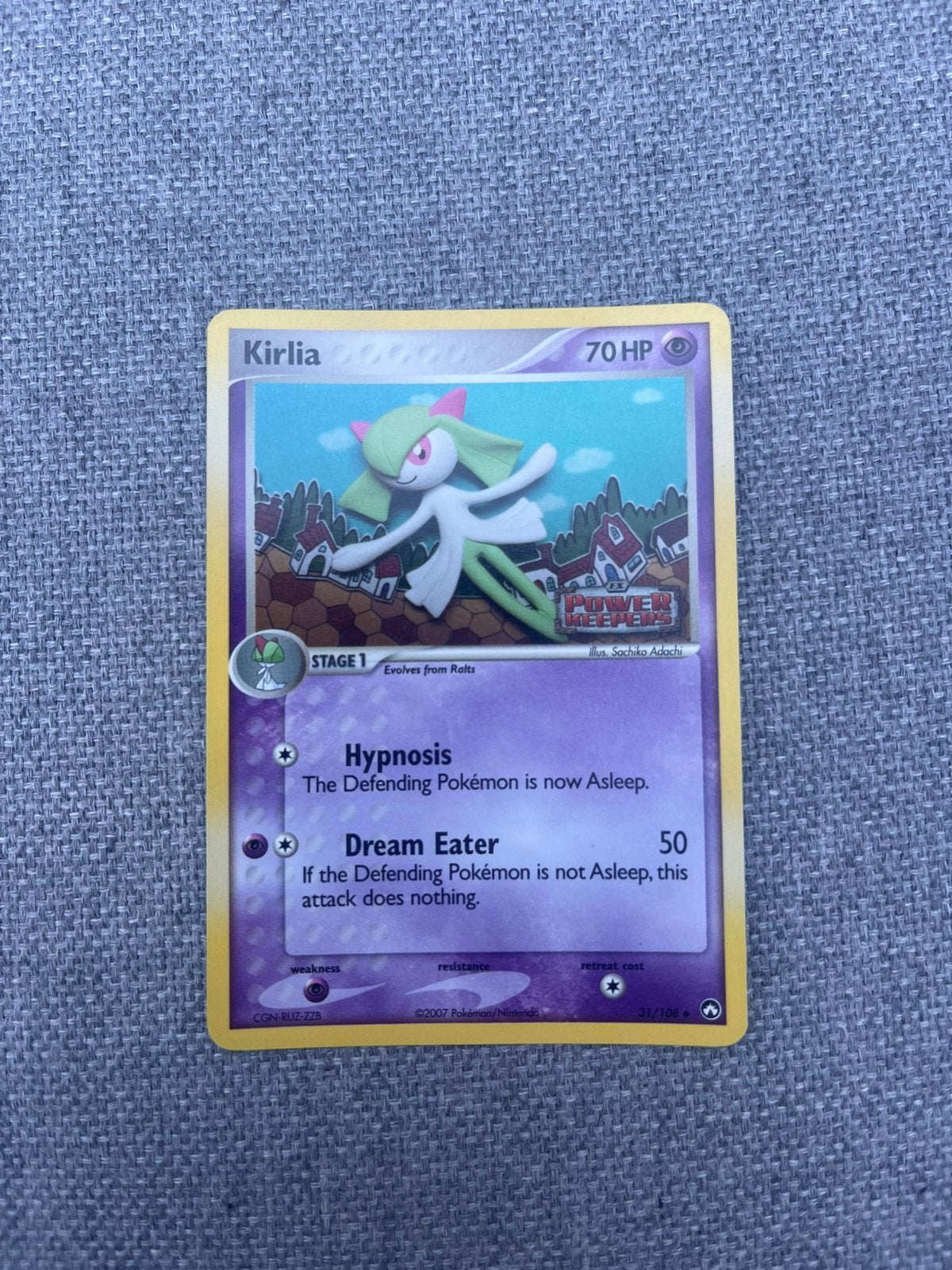 Kirlia reverse holo - Pokemon kaart, Ophalen of Verzenden, Zo goed als nieuw, Losse kaart, Foil