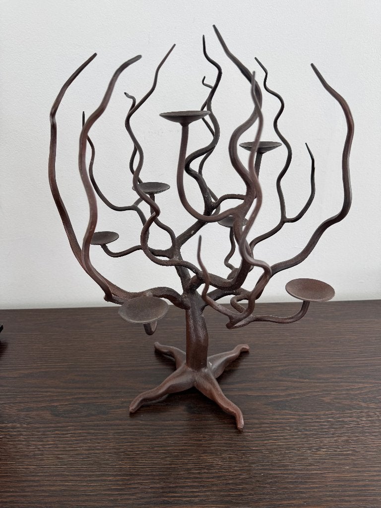 Zeer fraaie vintage smeedijzeren boomkandelaar, Antiek en Kunst, Ophalen, Overige materialen