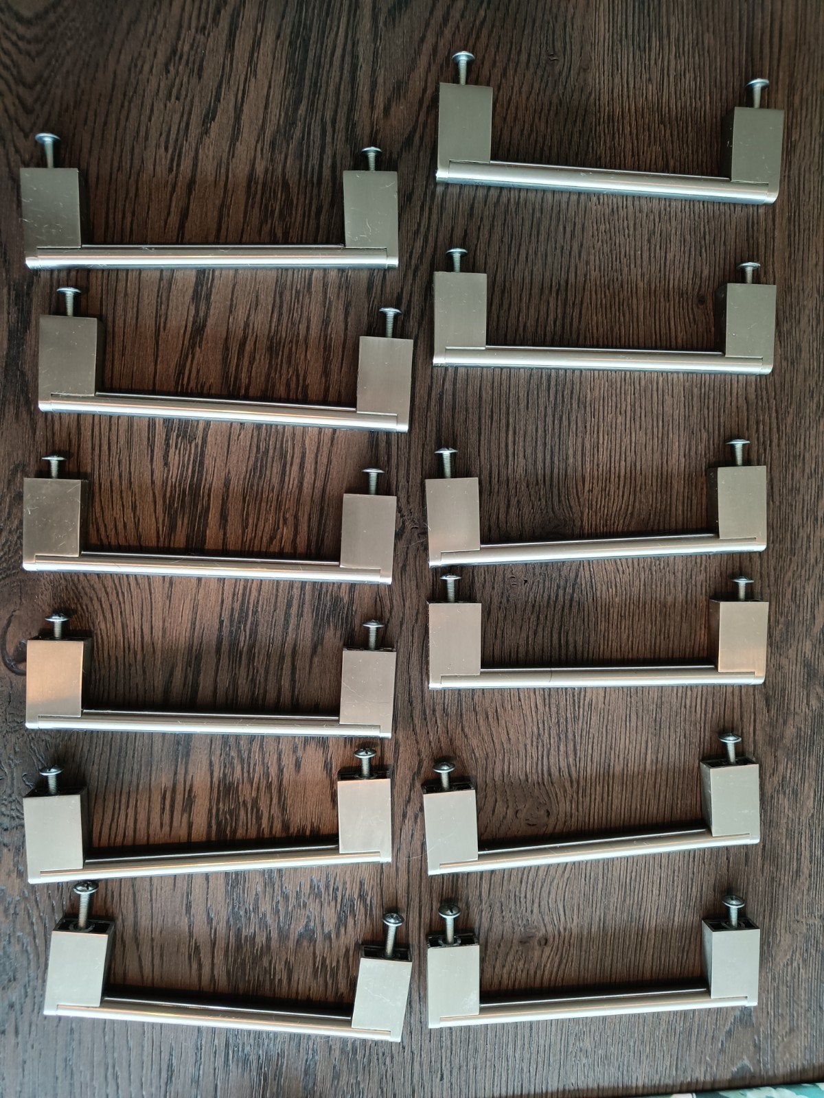 Set van 12 RVS handgrepen boormaat 154mm, Ophalen of Verzenden, Gebruikt, Rvs, Klink of Kruk