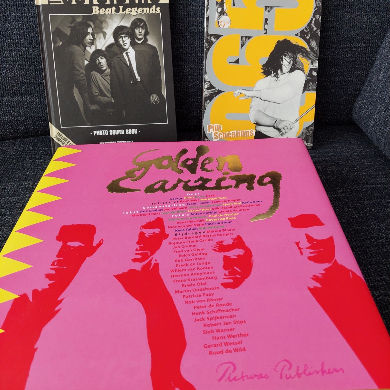 BEAT LEGENDS: Golden Earring, Rolling Stones, Beatles, Q65, Ophalen of Verzenden, Zo goed als nieuw, Artiest, Diverse auteurs, waaronder Pim Scheelings en Hans van Vuuren