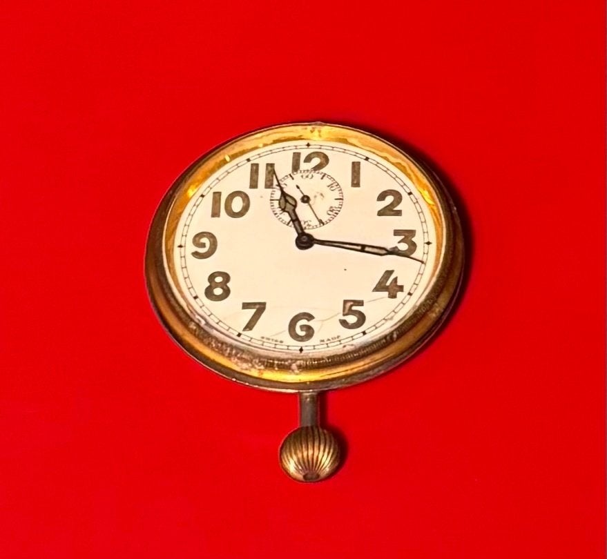 Vintage Swiss Dashboard Watch; 65mm; Front Unscrews; 1920's, Verzenden, Staal, Overige merken, 1900 tot 1930