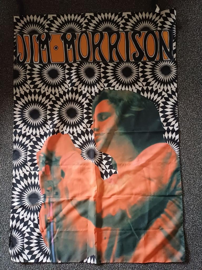 Doek / vlag / poster / banner Jim Morrison met lussen, Verzamelen, Ophalen of Verzenden