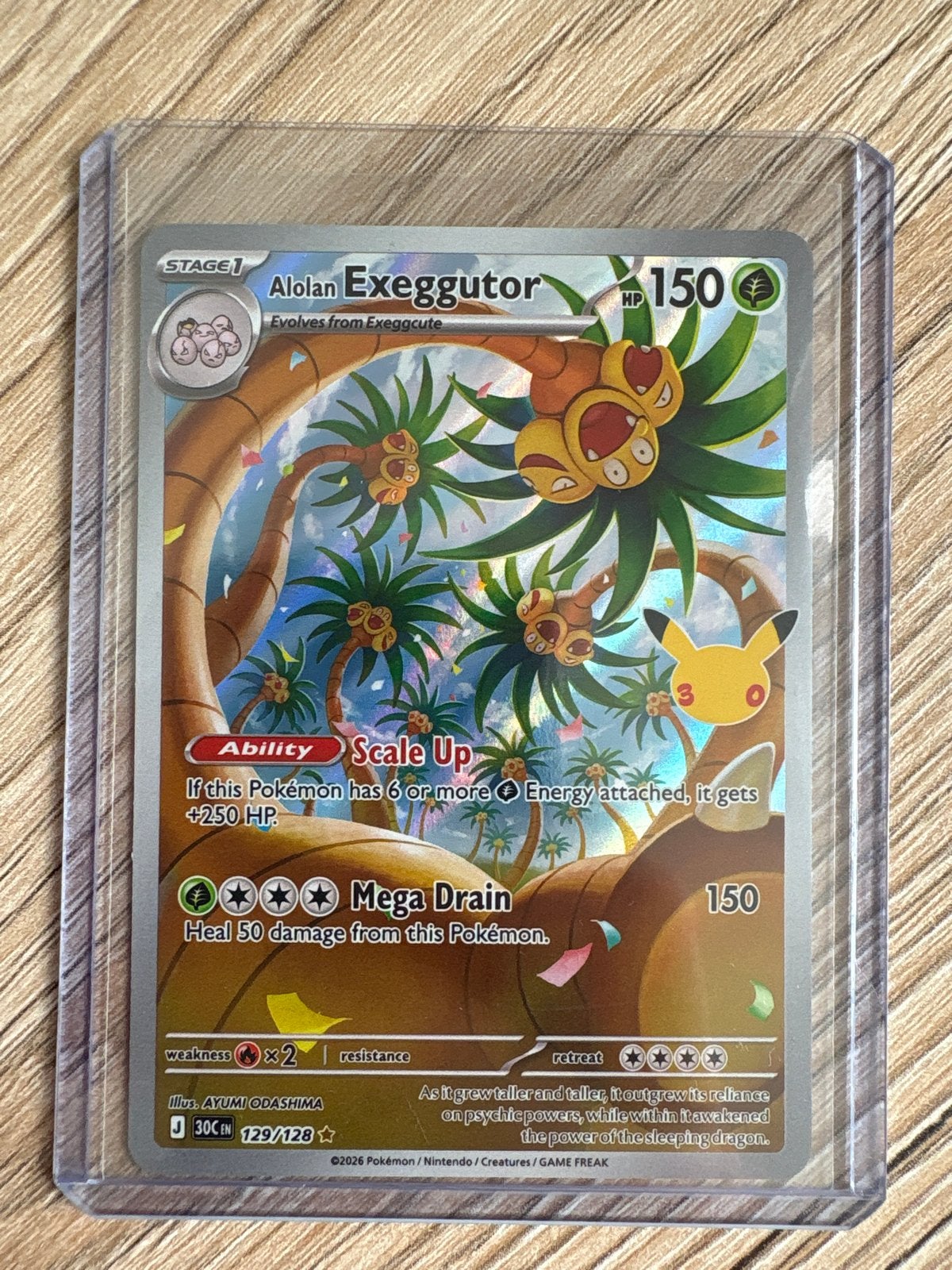 Alolan Exeggutor 129/128 Pokémon Kaart, Ophalen of Verzenden, Zo goed als nieuw, Losse kaart