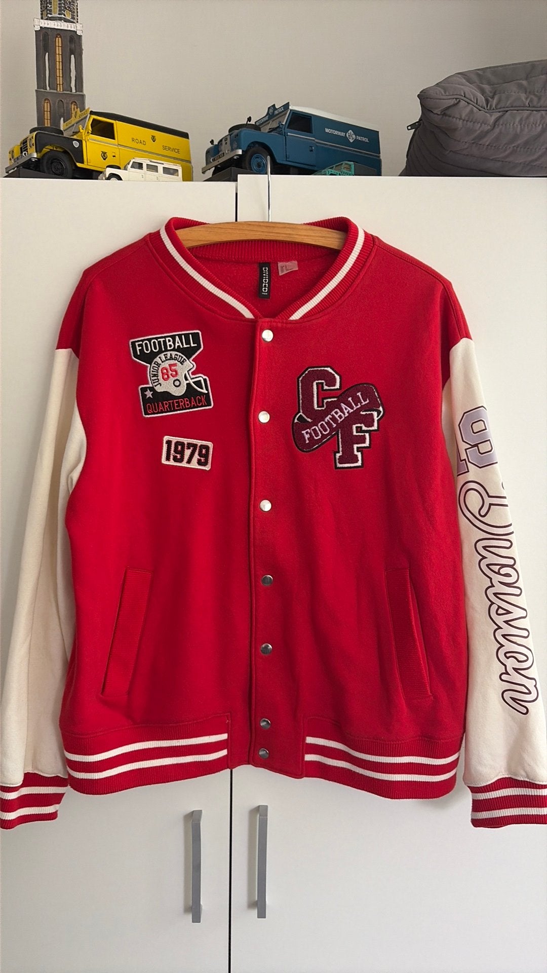 Baseball vest met print, Verzenden, Gedragen, Maat 36 (S), Rood