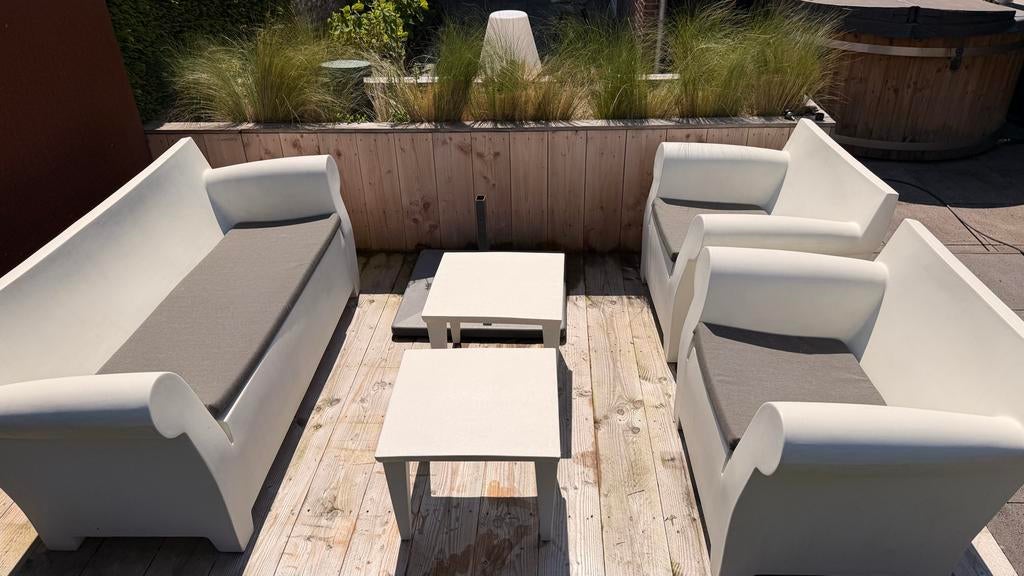 Bubble Club witte loungeset by Philippe Starck, Ophalen, 4 zitplaatsen, Kunststof, Gebruikt