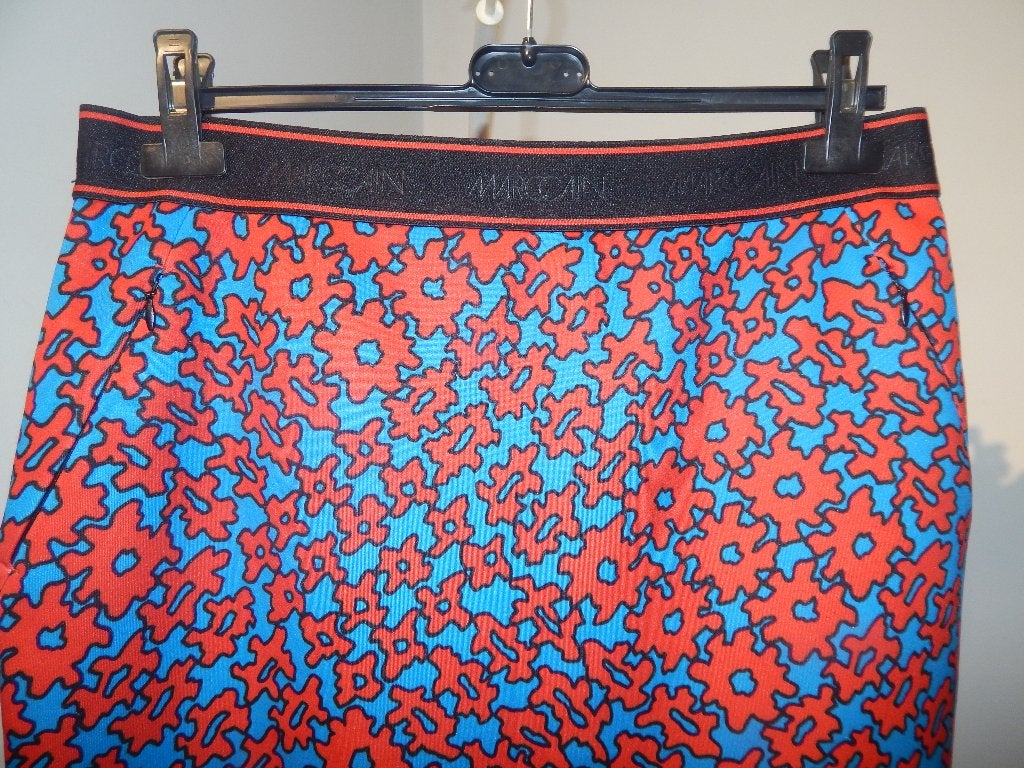Marccain soft shell rok toelopend aparte print merk band N5, Overige kleuren, Verzenden, Maat 42/44 (L), Zo goed als nieuw