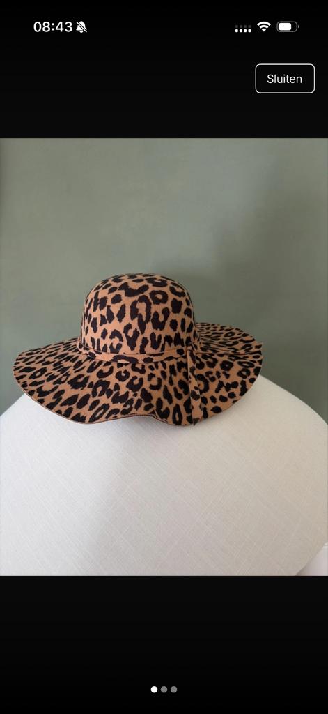 Leuke hoed met luipaardprint, Ophalen of Verzenden, Gedragen, One size fits all, Hoed