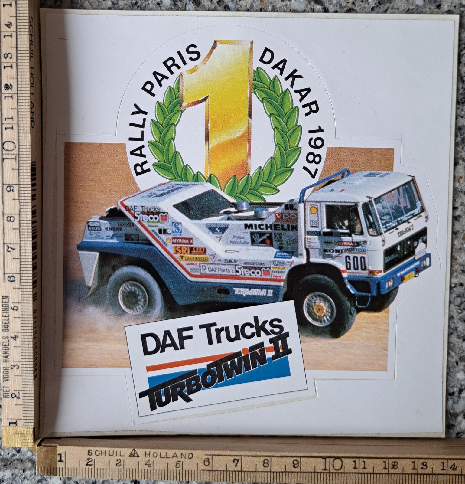 Vintage sticker DAF Trucks Paris Dakar 1987 winner