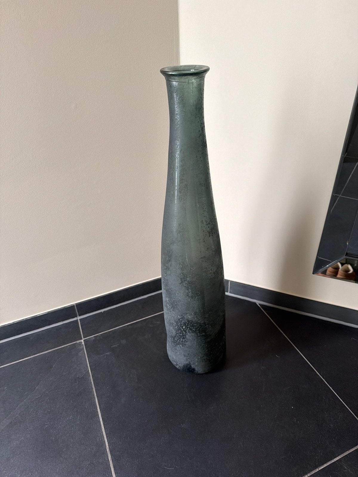Grote groene vaas, oud gemaakt glas, Antiek en Kunst, Antiek | Vazen, Ophalen