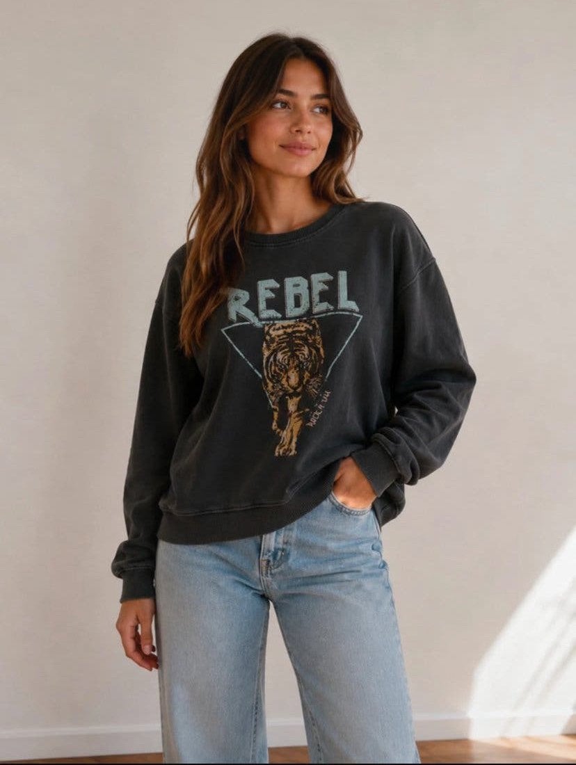 Colourful Rebel sweater met tijgerprint – maat S, Ophalen of Verzenden, Gedragen, Maat 36 (S), Zwart