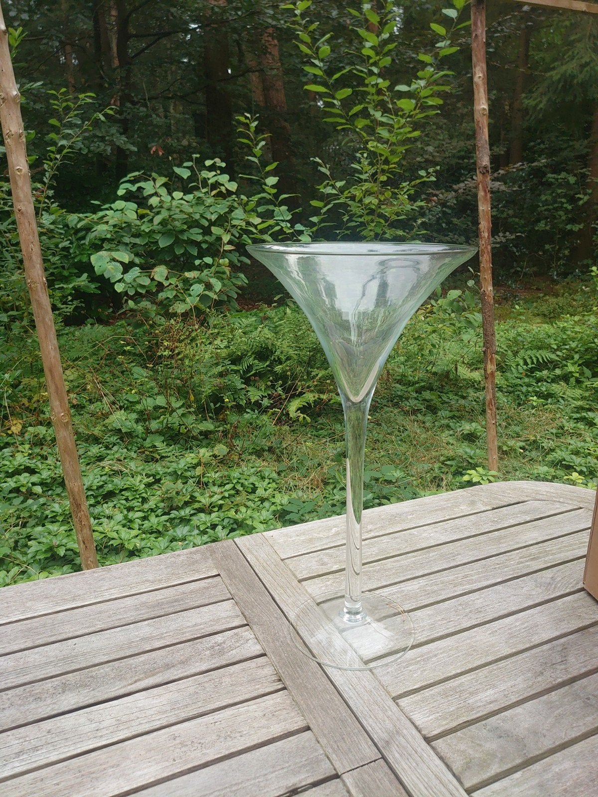 Grote glazen vaas/martini glas 50cm hoog, Ophalen, Op voet, Transparant, Glas