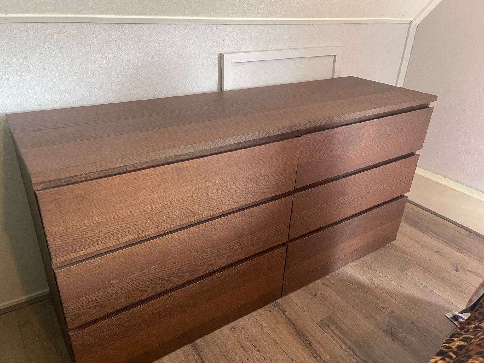 IKEA MALM Donkerbruine ladekast met 6 laden, Ophalen, Gebruikt, 100 tot 150 cm, 5 laden of meer