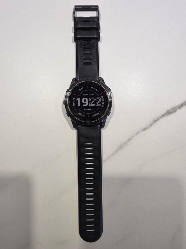 Garmin Fenix 7X Sapphire Solar - Zwart 51mm, Sieraden, Tassen en Uiterlijk, Sporthorloges, Ophalen, Gebruikt, Zwart, Garmin