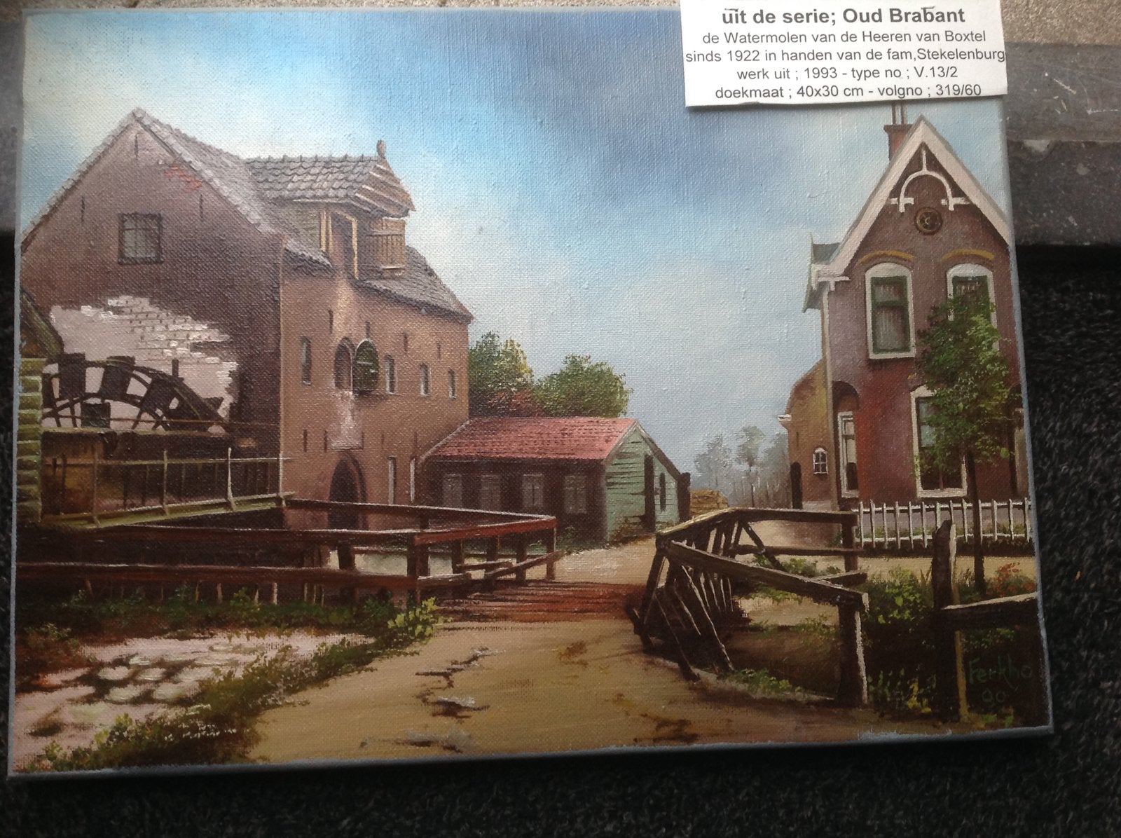 Olieverfschilderij De Watermolen Van De Heeren Van Boxtel, Antiek en Kunst, Kunst | Schilderijen | Klassiek, Ophalen