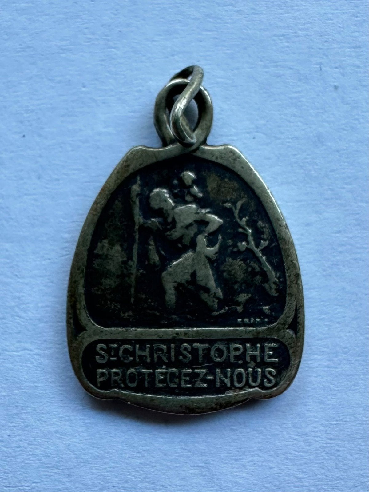 Sint-Christoffelmedaille hanger, Ophalen of Verzenden, Gebruikt, Sieraad, Christendom | Katholiek