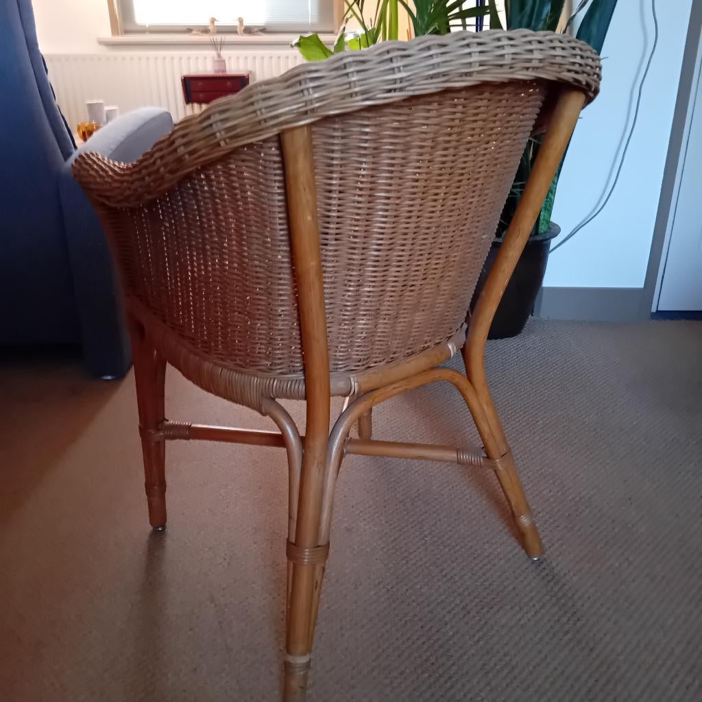 rieten kuipstoelen, Ophalen, Twee, Bruin, Riet of Rotan