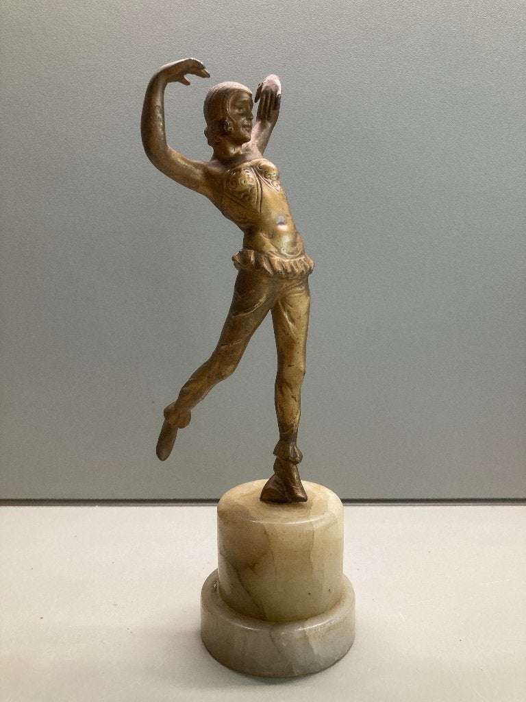 jaren 20 beeld art deco danseres in goud, Ophalen of Verzenden