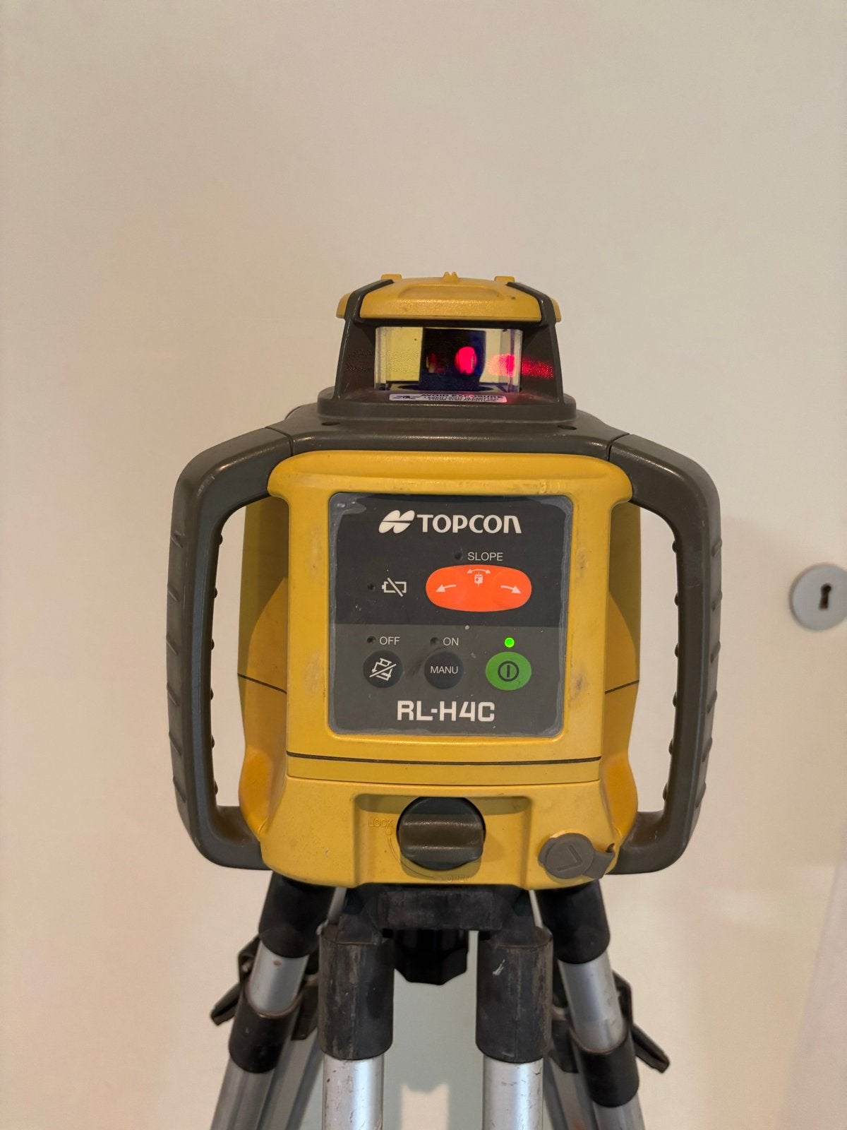 Topcon RL-H4C bouwlaser met ontvanger LS-80L, statief + baak, Ophalen, Gebruikt, Licht