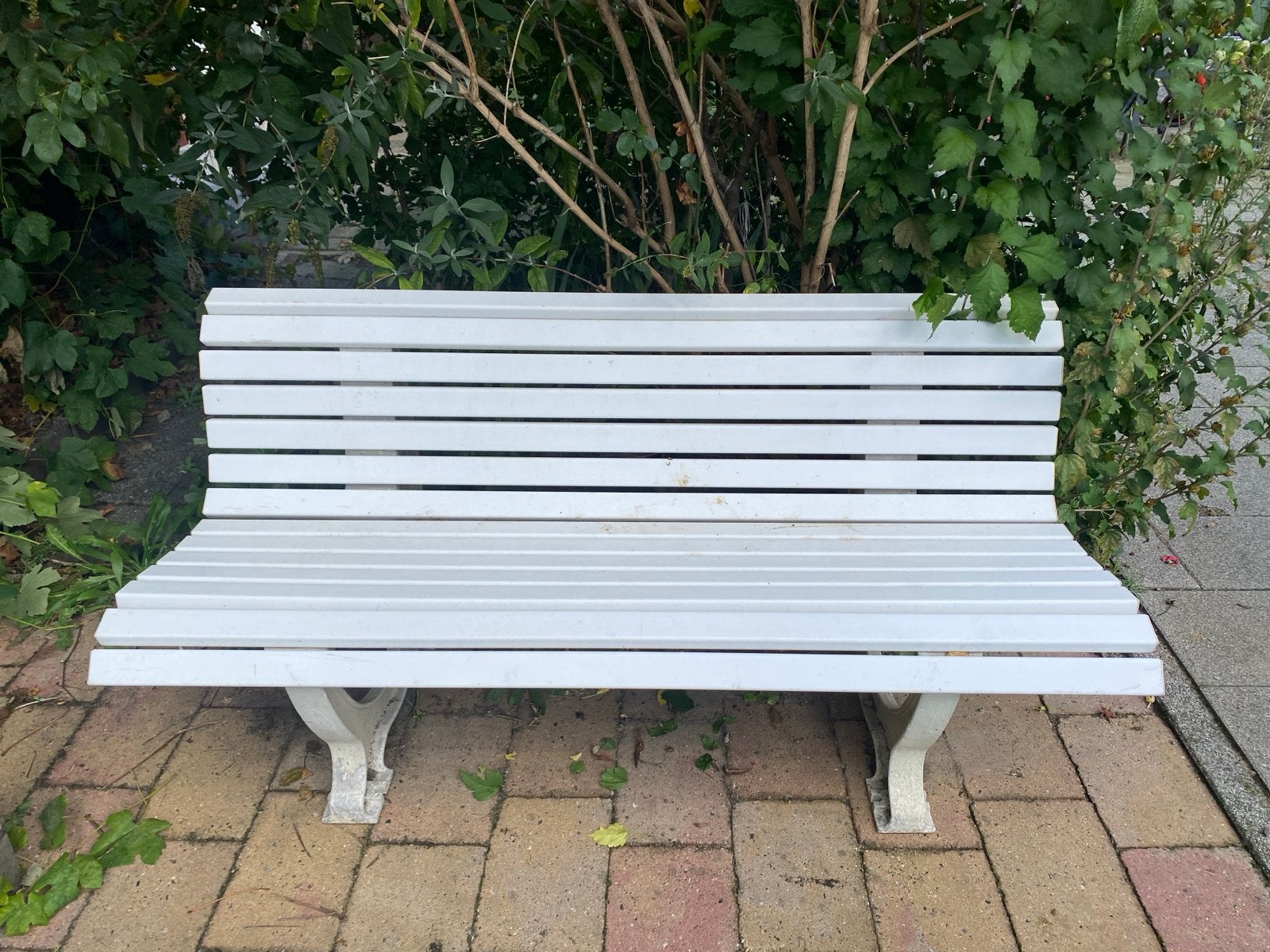 Witte tuinbank, Tuin en Terras, Ophalen, Gebruikt, Kunststof