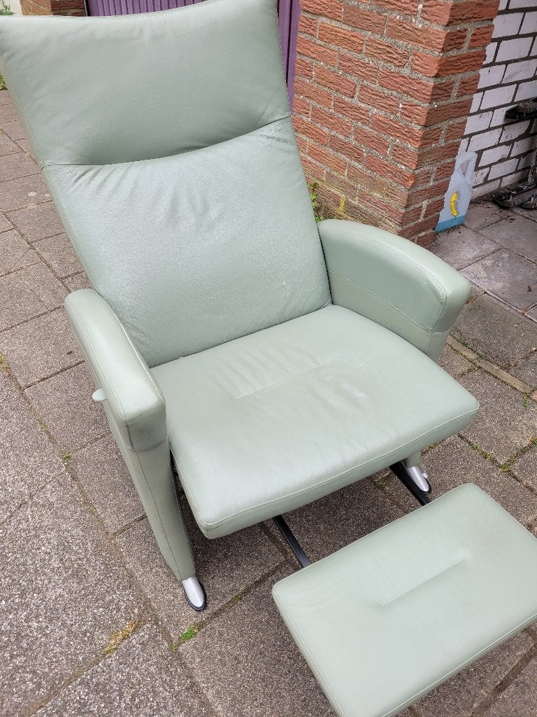 Groene Fauteuil, Huis en Inrichting, Fauteuils, Ophalen, Gebruikt, 75 tot 100 cm, Metaal
