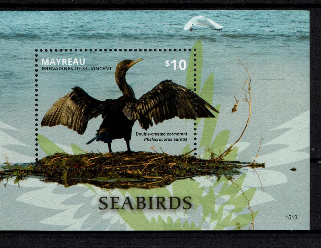 mayreau 206 pf blok aalscholvers vogels birds, Ophalen of Verzenden, Postfris, Dier of Natuur