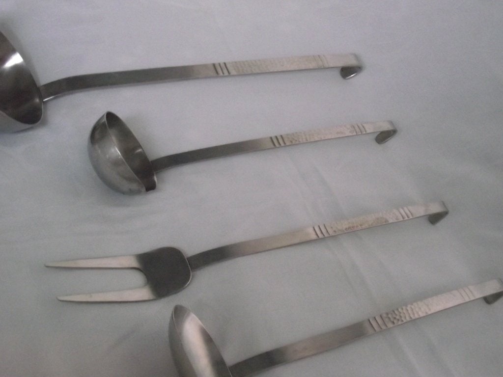 Sola hamerslag lepelrek 6x divers lepels keukengerei p stuk, Ophalen of Verzenden
