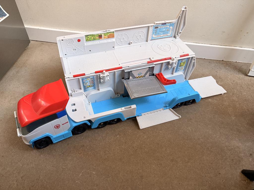 Paw patrol patroller vrachtauto inclusief 5 actiefiguren, Kinderen en Baby's, Speelgoed | Actiefiguren, Ophalen, Gebruikt