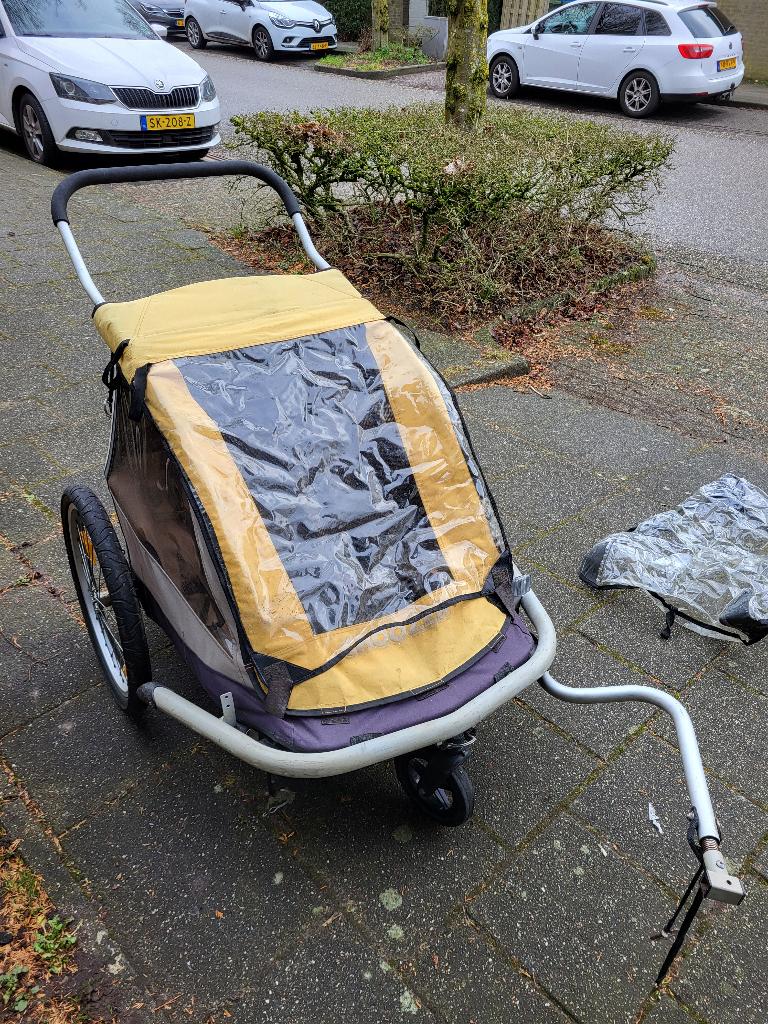 fietskar 2 personen, Fietsen en Brommers, Fietsaccessoires | Aanhangers en Karren, Gebruikt, Kinderkar, Ophalen