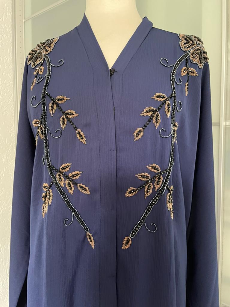 Mooie Dubai abaya maat 44/46, Ophalen of Verzenden, Zo goed als nieuw, Maat 42/44 (L), Blauw