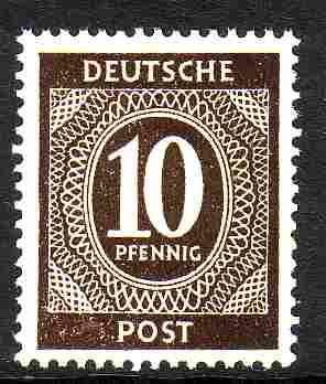 Bez.zone Am-Br-Sov 1946 918 Cijfer 10p, Postfris, Ophalen of Verzenden, Overige periodes, Postfris