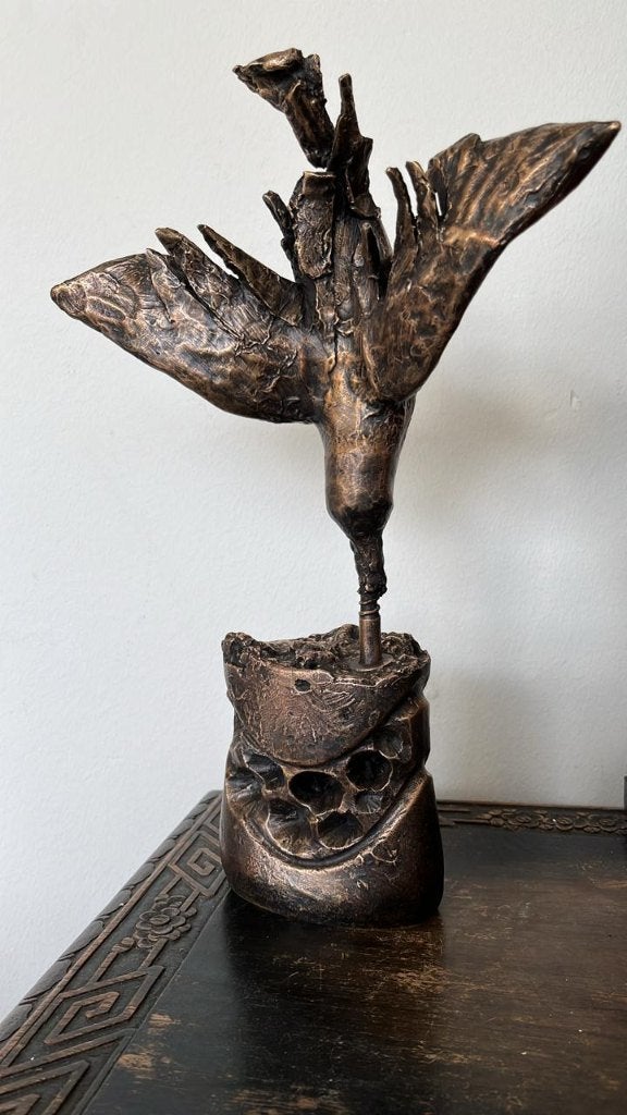 Bronze Bird by KOOT, Antiek en Kunst, Ophalen, Brons, 20 - 50 cm, Beeld