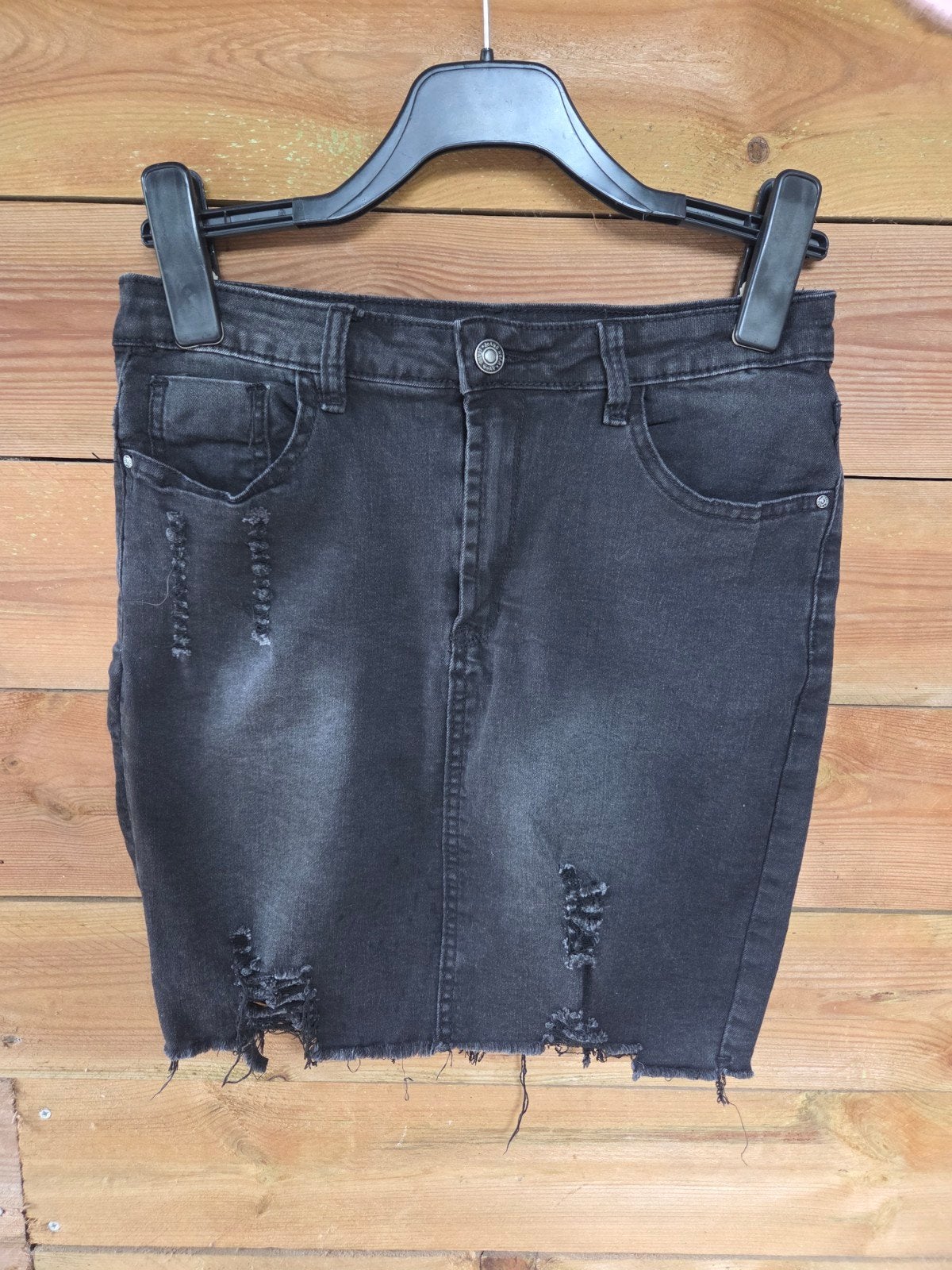 My bestiny zwarte distressed spijkerrok maat 40, Maat 38/40 (M), Zwart, Ophalen of Verzenden, My bestiny