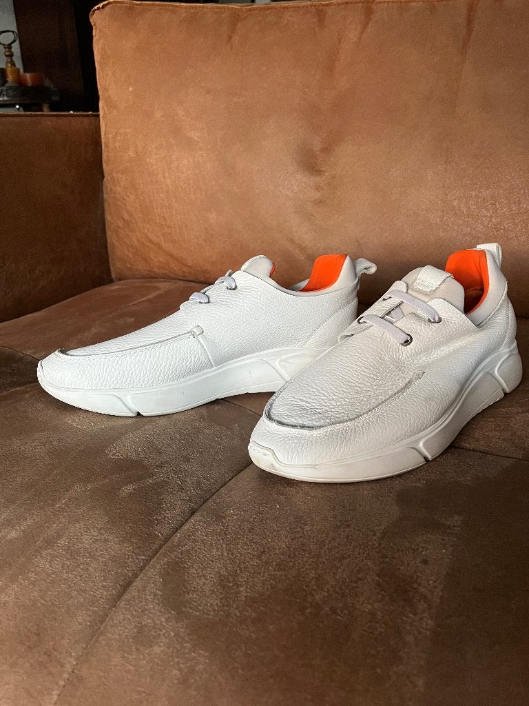 Lederen heren schoenen, Ophalen, Wit, Sneakers of Gympen, Zo goed als nieuw