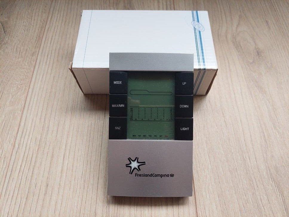 FrieslandCampina weerstation met thermometer, Audio, Tv en Foto, Weerstations en Barometers, Ophalen of Verzenden, Zo goed als nieuw