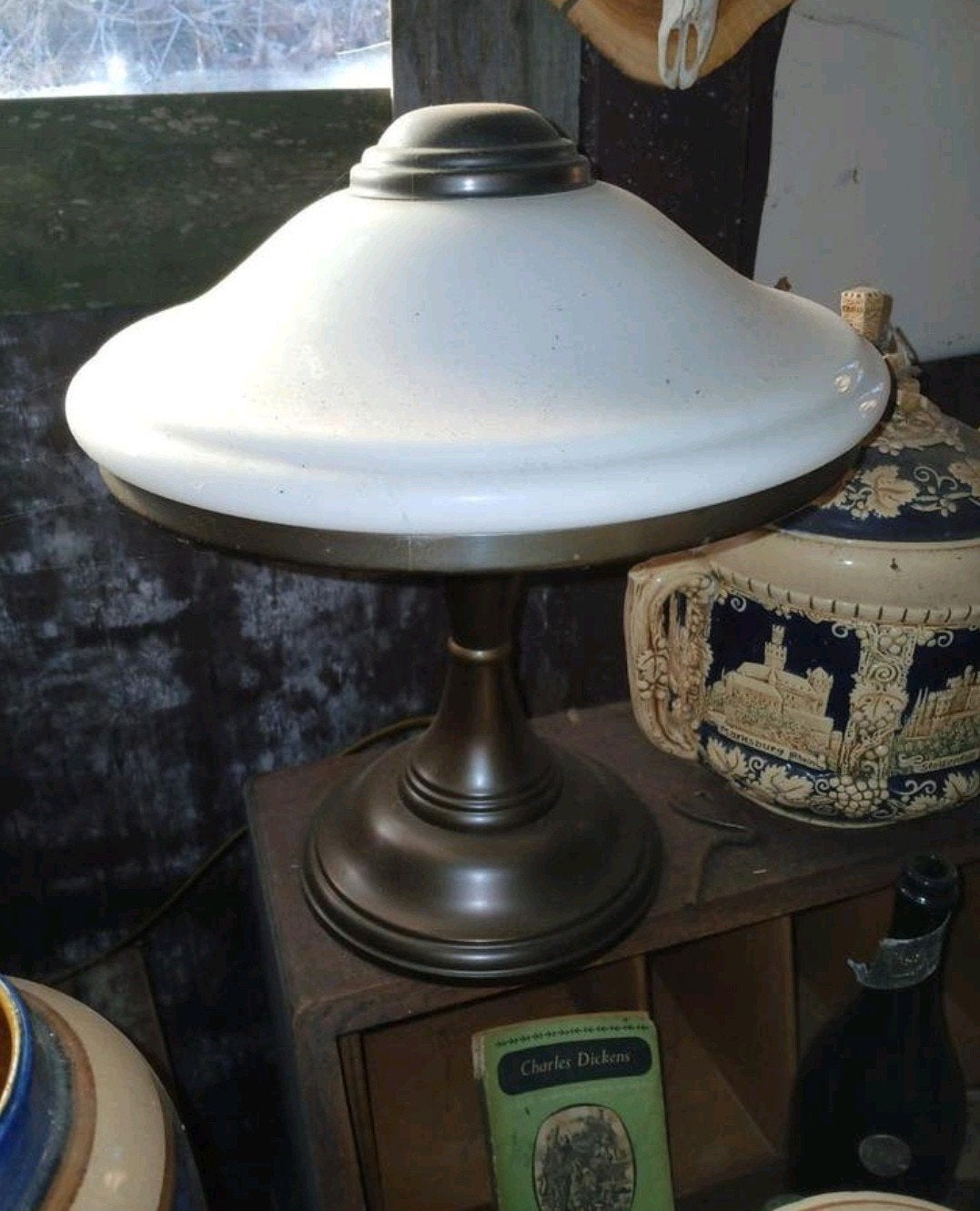 Vintage Tafellamp I.Z.G.S. - Frantzen, Overige merken, Vintage, Wit, Ophalen of Verzenden